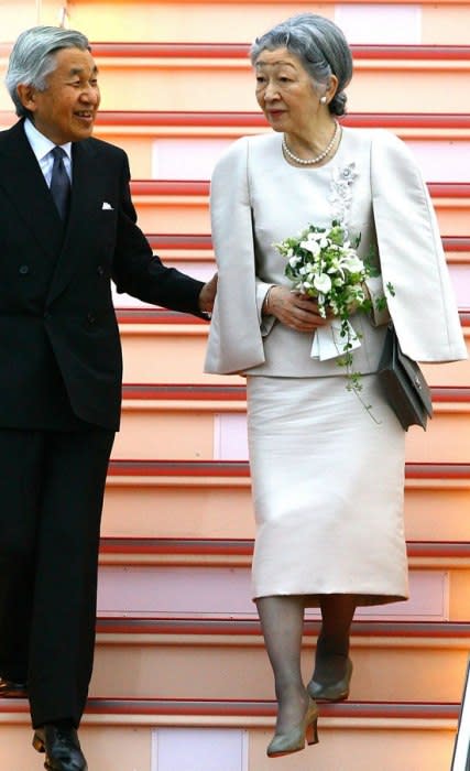 <div class="caption-credit"> Photo by: Courtesy of Getty Images</div><b>Empress Michiko of Japan <br></b> <br> The first nonroyal to marry into the Japanese imperial family, Empress Michiko of Japan met her now husband on a tennis court. Always demure, the empress is constantly in the public eye, having made official visits to more than 37 countries. Her style is traditional and modest; she has also been forever immortalized in a novel entitled The Commoner, by John Burnham Schwartz.