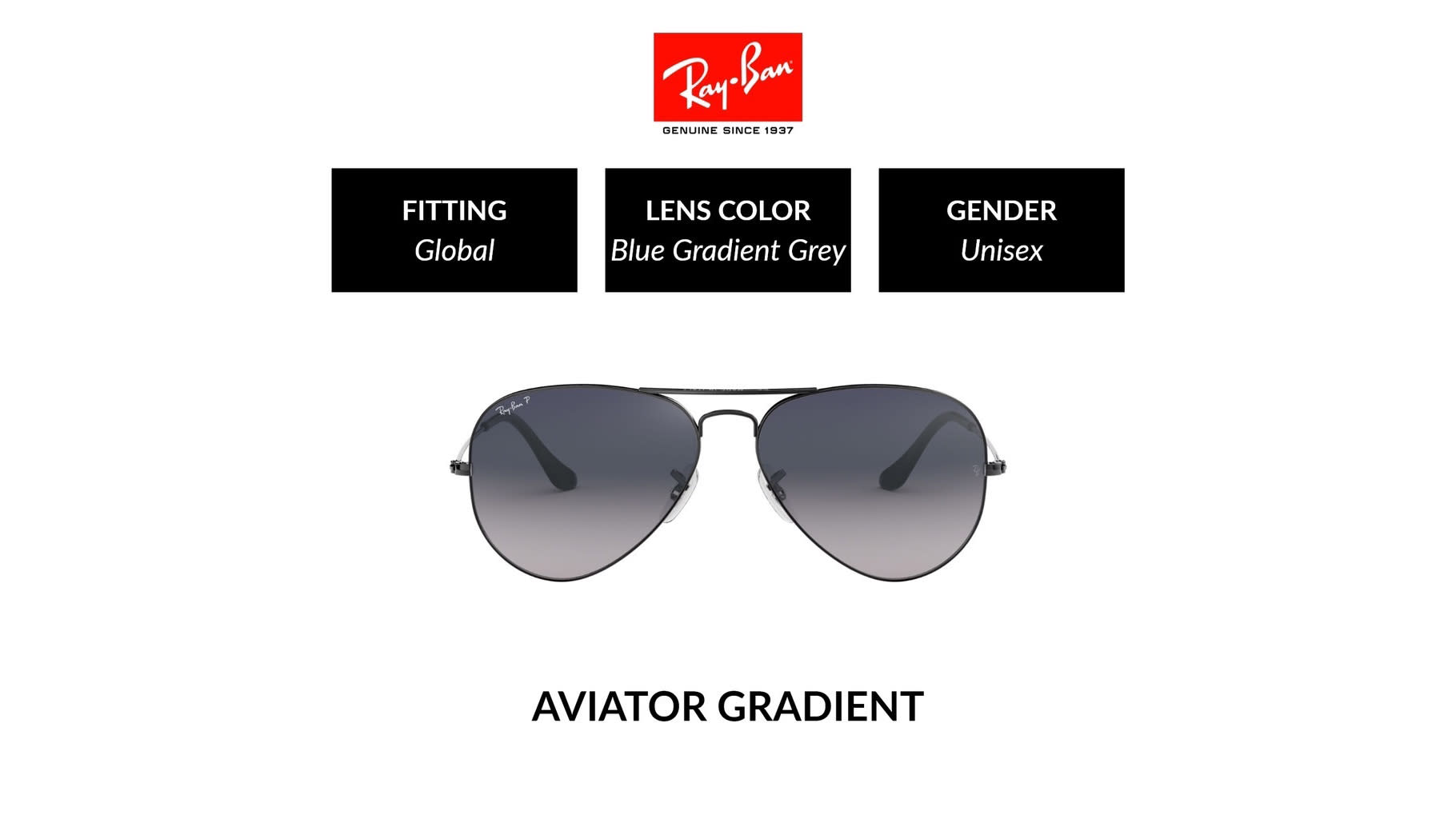 Ray-Ban Aviator Large Metal | RB3025 004/78 | Unisex Global Fitting | Polarised Sunglasses | Size 62mm. (Photo: Shopee SG)