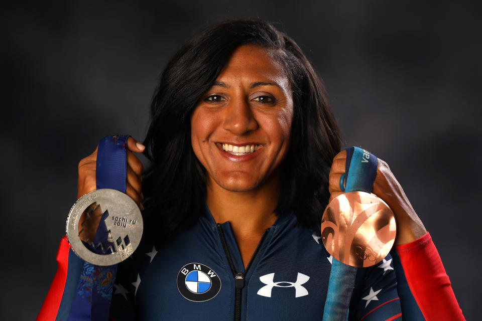 Bobsledder Elana Meyers Taylor poses for a portrait during the Team USA Media Summit ahead of the PyeongChang 2018 Olympic Winter Games on September 25, 2017 in Park City, Utah.