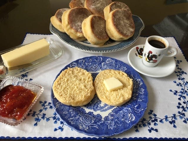 Freshly baked Bolo Levedos, which Maria Lawton describes as "Portuguese English muffins but made with a sweeter dough," will be one of the tasty treats on her tours to Portugal and the Azores. She took this photo in the Azores on São Miguel Island.