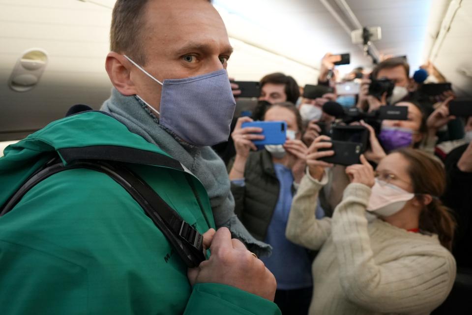 Alexei Navalny prepares to return to Moscow from Berlin after recovering in Germany from his poisoning in August 2020.