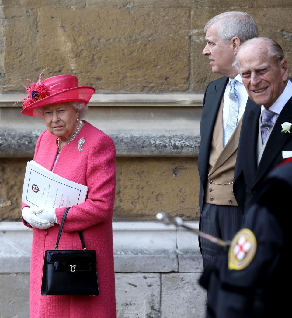 The Queen and Prince Philip at Lady Gabriella Windsor's wedding in May.