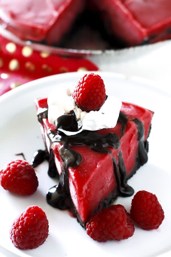 Frozen Chocolate Raspberry Pie