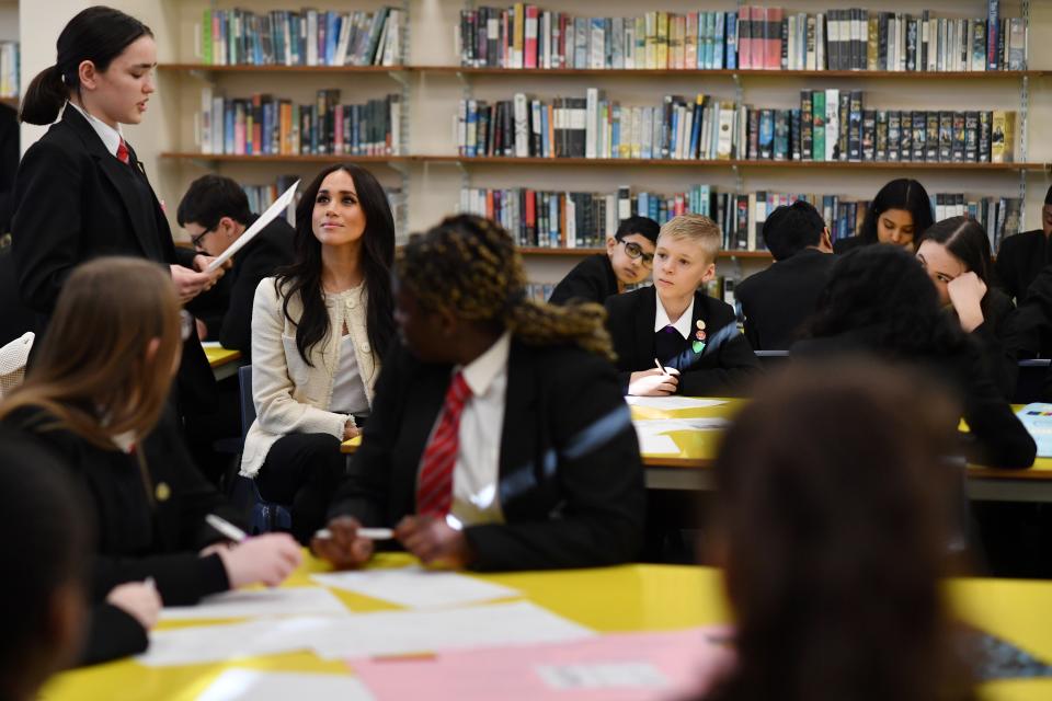 The Duchess Of Sussex Visits The Robert Clack Upper School In Dagenham