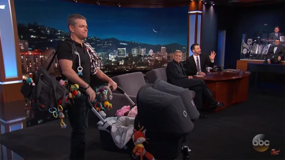 George Clooney 'Debuts' His Twins With the Help of Manny Matt Damon