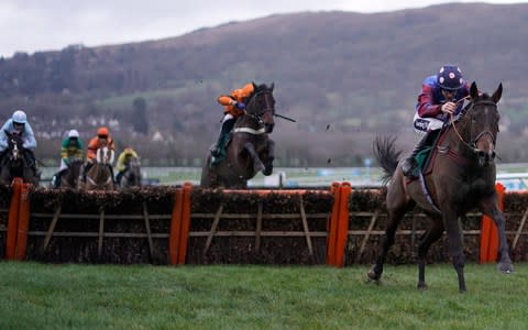 Paisley Park clears the last to win the Cleeve Hurdle in January - Credit: Alan Crowhurst/Getty Images