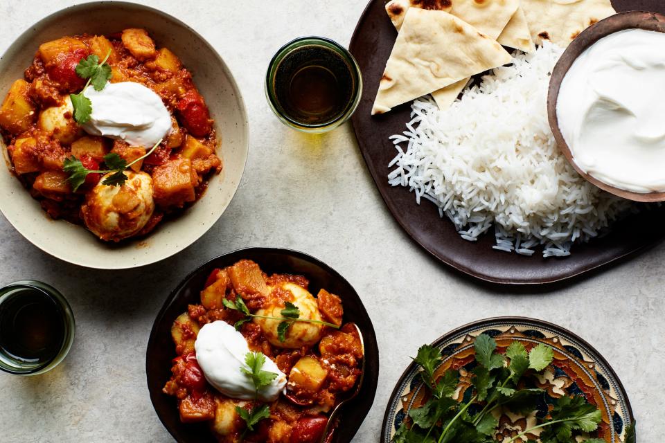 Egg Curry with Tomatoes and Cilantro