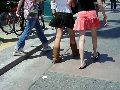 <div class="caption-credit"> Photo by: Flickr/Malingering</div><div class="caption-title">5. Mixed Season Trends (Specifically UGGS with Skirts)</div>OK, we have bear paws as feet on the bottom accompanied by booty-showing skirts on top. Since when was this ever the style? This goes for all winter-summer combos, like beanie hats, sweatshirts, knee-high boots and oh, the list goes on. <br> <br> <b><i><a rel="nofollow noopener" href="http://blogs.babble.com/kid-scoop/2012/02/07/the-10-worst-parenting-jabs-moms-say-to-dads/" target="_blank" data-ylk="slk:Related: 10 things you should NEVER say to your husband...but probably do;elm:context_link;itc:0;sec:content-canvas" class="link ">Related: 10 things you should NEVER say to your husband...but probably do</a></i></b> <br>