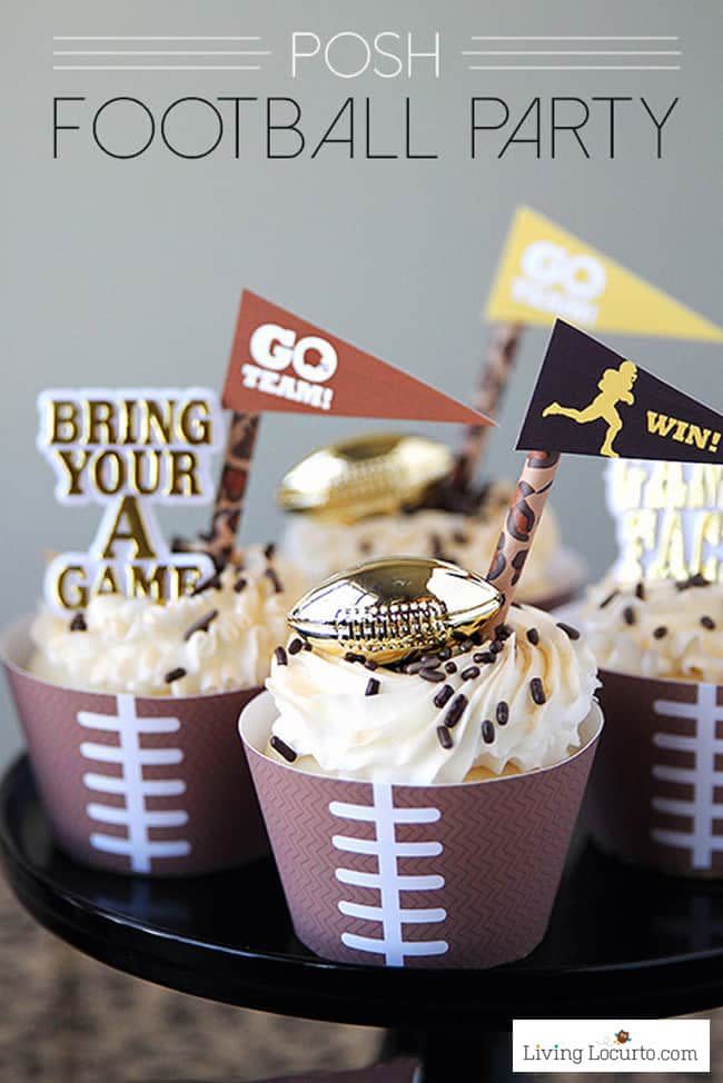 <p>Get your cupcakes in the game day spirit by dressing them up in pigskin-print cupcake wrappers and adding some party flags. </p><p><strong>Get the tutorial at <a href="https://www.livinglocurto.com/free-printable-football-cupcake-wrappers/" rel="nofollow noopener" target="_blank" data-ylk="slk:Living Locurto;elm:context_link;itc:0" class="link ">Living Locurto</a>. </strong></p><p><a class="link " href="https://www.amazon.com/gp/product/B005KTVFM8?tag=syn-yahoo-20&ascsubtag=%5Bartid%7C10050.g.3928%5Bsrc%7Cyahoo-us" rel="nofollow noopener" target="_blank" data-ylk="slk:Shop Now;elm:context_link;itc:0">Shop Now</a></p>