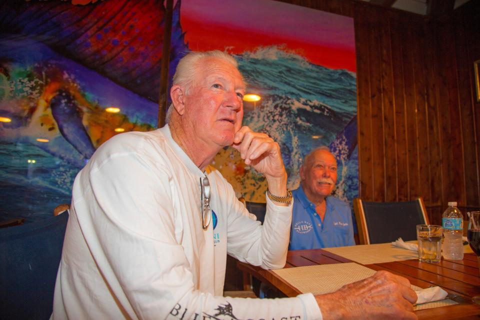 NBA legend John Havlicek, left, joined the crew.