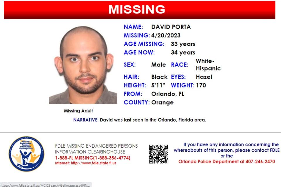 David Porta was last in the Orlando area on April 20, 2023.