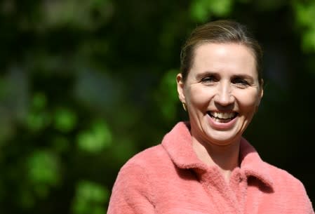 FILE PHOTO: Mette Frederiksen of the Danish Social Democrats takes part in an election rally in Morud