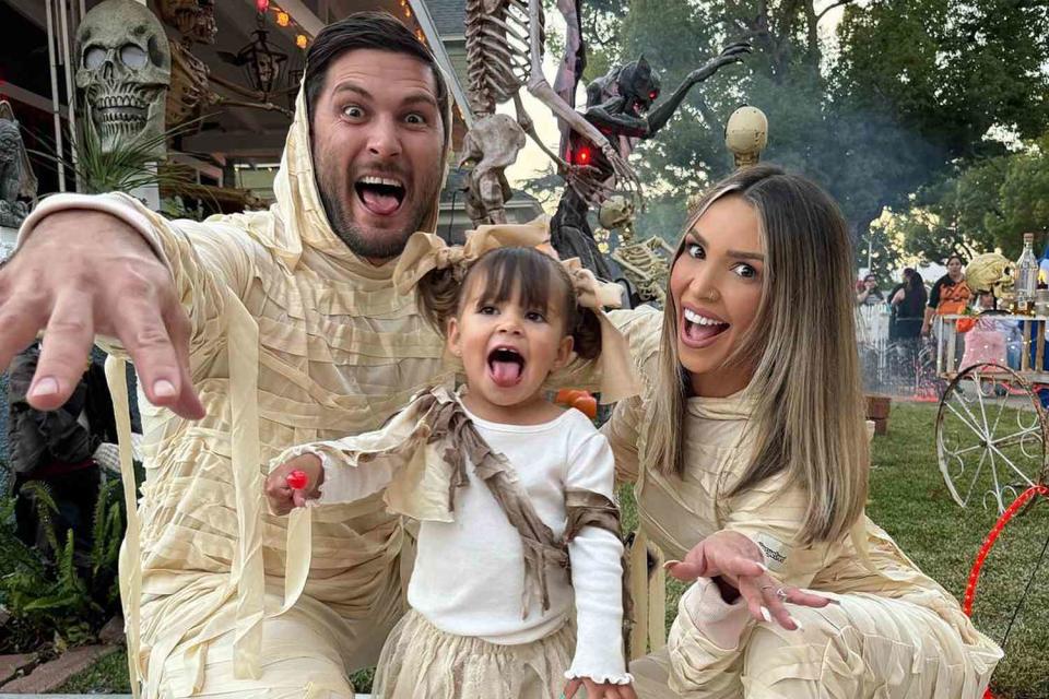 <p>Scheana/Instagram</p> Scheana Shay and husband Brock Davies celebrate Halloween with daughter Summer. 