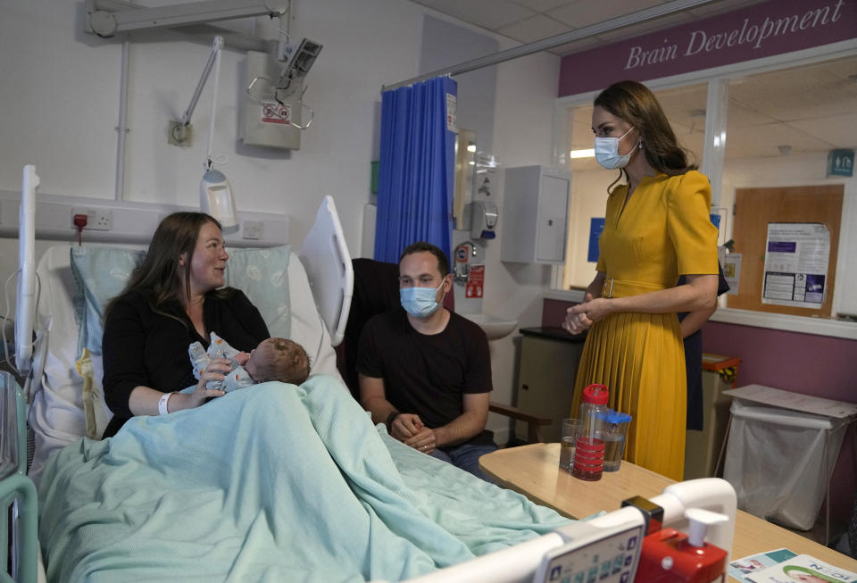 The Princess of Wales visits the Royal Surrey County Hospital's maternity unit, in Guildford, Surrey, UK, on the 5th October 2022. Picture by Alastair Grant/WPA-Pool. 05 Oct 2022 Pictured: Catherine, Princess of Wales, Kate Middleton. Photo credit: MEGA TheMegaAgency.com +1 888 505 6342 (Mega Agency TagID: MEGA904900_016.jpg) [Photo via Mega Agency]