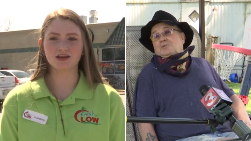 Teen supermarket cashier picks up senior shopper’s $270 bill. Source: Getty