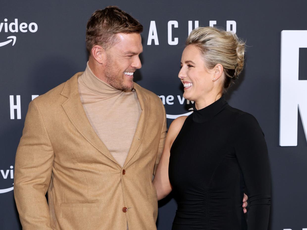Alan Ritchson and Catherine Ritchson at the "Reacher" season one premiere in Los Angeles.