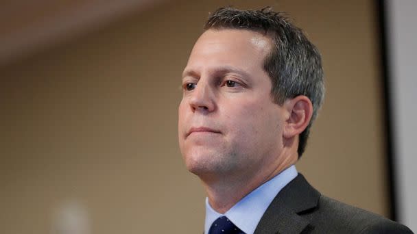 PHOTO: Hillsborough County State Attorney Andrew Warren addresses the media after learning he was suspended of his duties by Florida Governor Ron DeSantis in Tampa, Fla., Aug. 4, 2022. (Octavio Jones/Reuters, FILE)