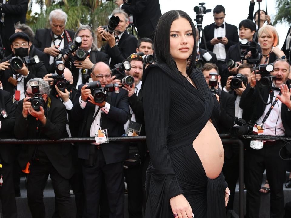 The supermodel wore a Balmain gown (Getty Images)