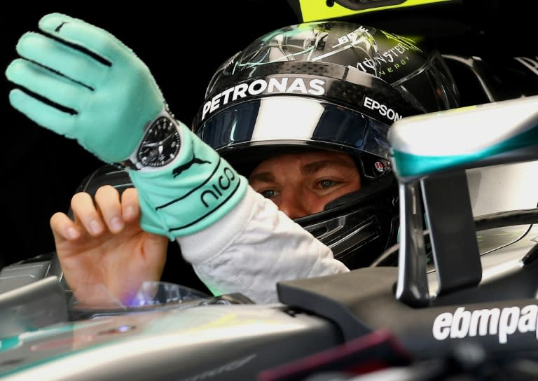 Mercedes driver Nico Rosberg prepares for the second practice free session at the Malaysian Grand Prix in Sepang on September 30, 2016