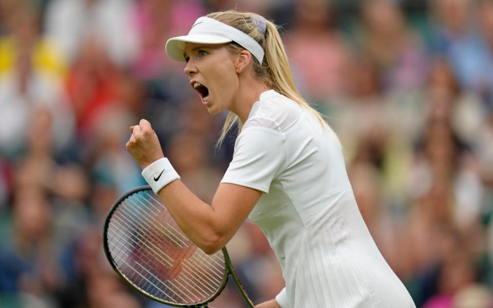 Katie Boulter has fought back after losing the opening set - AP