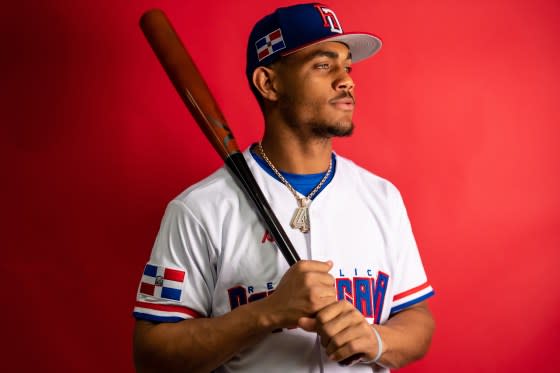 Seattle Mariners’ Julio Rodríguez representing Team Dominican Republic at the World Baseball Classic in Fort Myers, Fla., in March 2023.<span class="copyright">Brace Hemmelgarn—WBCI/MLB Photos/Getty Images</span>