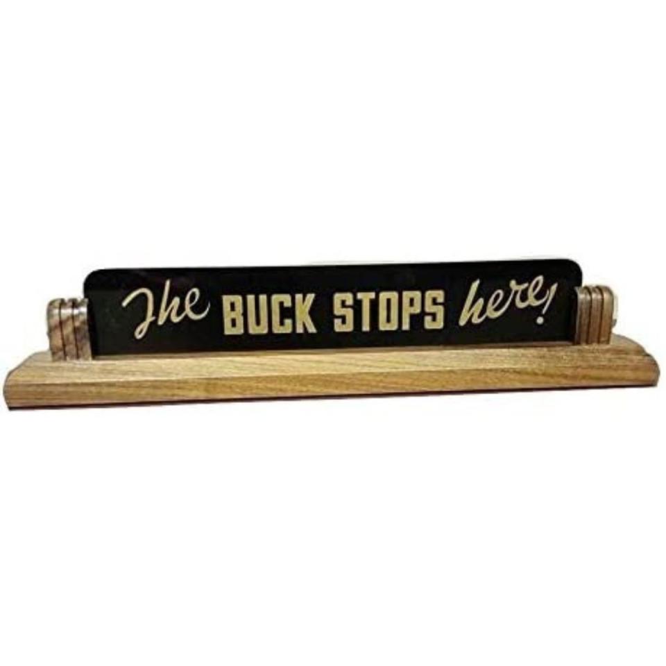 "The Buck Stops Here" Truman Desk Plaque