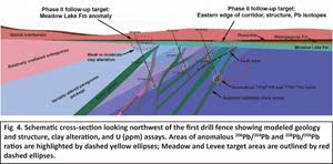 Fig. 4 Cross section geology: Meadow and Levee Target Areas