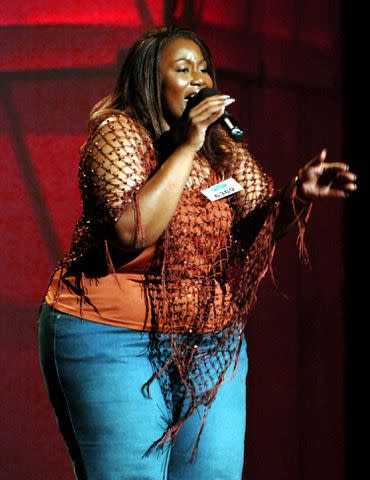 <p>Courtesy: Everett Collection</p> Mandisa performing on 'American Idol'