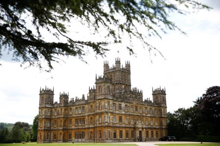 Highclere Castle, the filming location for Downton Abbey, is seen in Hampshire