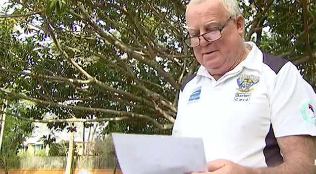 Bob Jarvis hasn't paid a road toll in six years. Source: 7 News