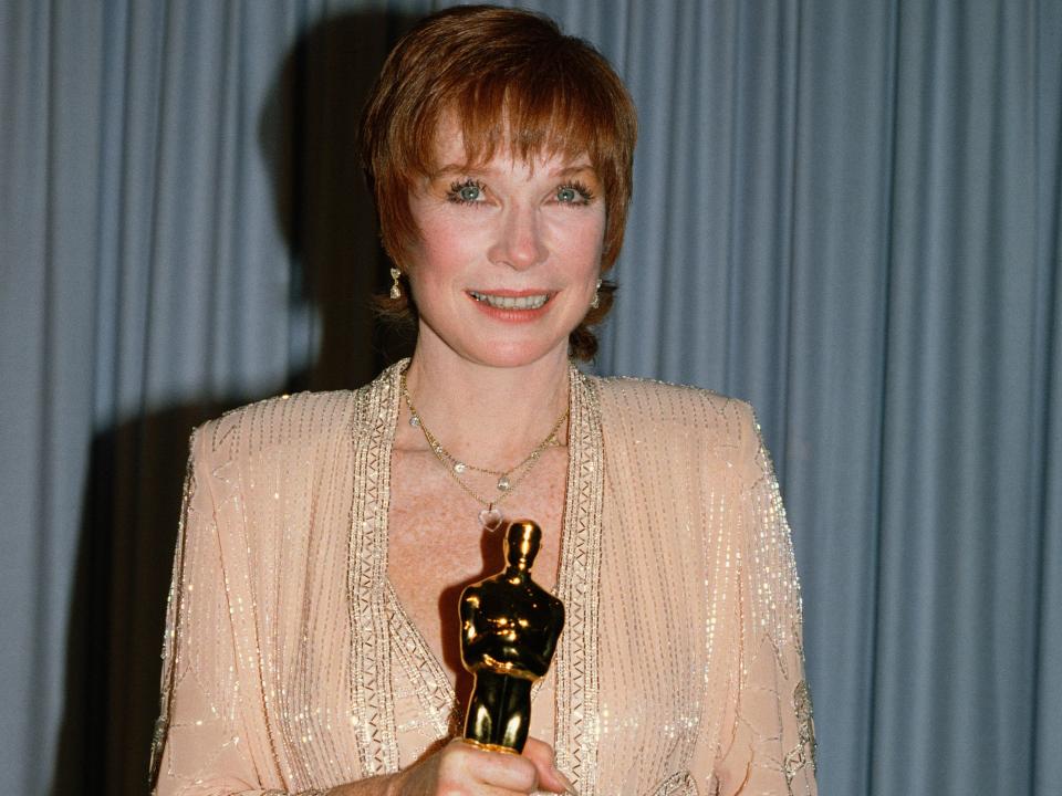 Shirley MacLaine wins the Oscar for Best Actress in a Leading Role for the film Terms of Endearment.