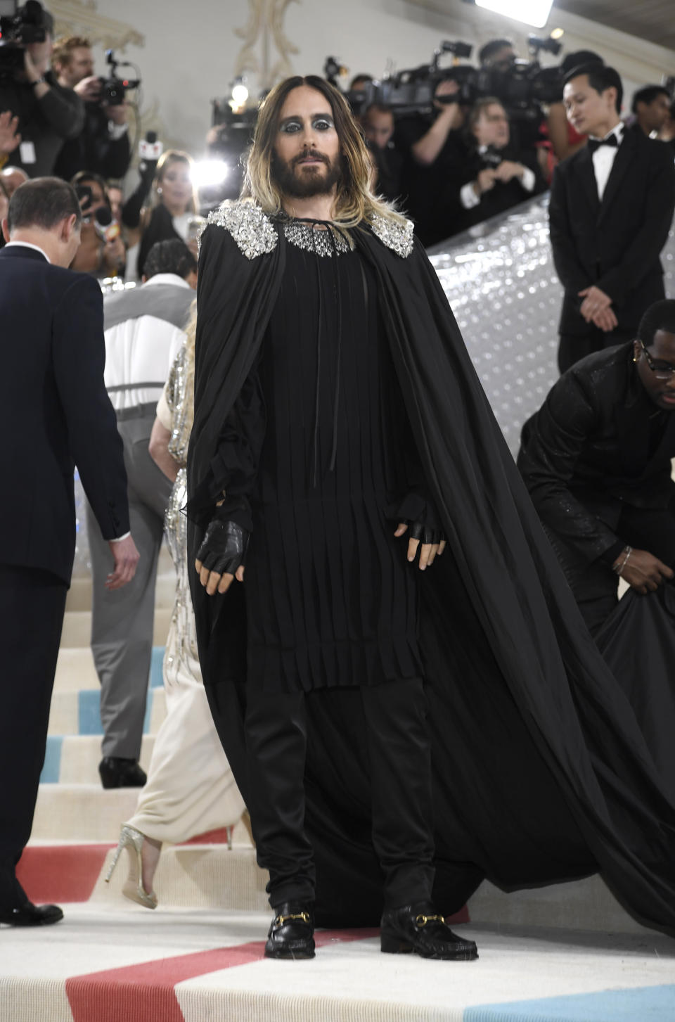 Jared Leto attends The Metropolitan Museum of Art's Costume Institute benefit gala celebrating the opening of the "Karl Lagerfeld: A Line of Beauty" exhibition on Monday, May 1, 2023, in New York. (Photo by Evan Agostini/Invision/AP)