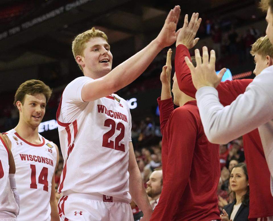 Wisconsin forward Steven Crowl scored a career-high 36 points in the Badgers' 81-62 win over Bradley in the first round of the NIT. Wisconsin plays Liberty in a second-round game.