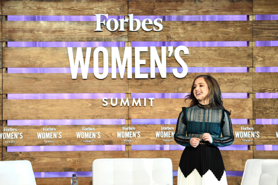 NEW YORK, NY - JUNE 19:  Karissa Bodnar speaks onstage during Changemaker Spotlight at the 2018 Forbes Women's Summit at Pier Sixty at Chelsea Piers on June 19, 2018 in New York City.  (Photo by Nicholas Hunt/Getty Images)