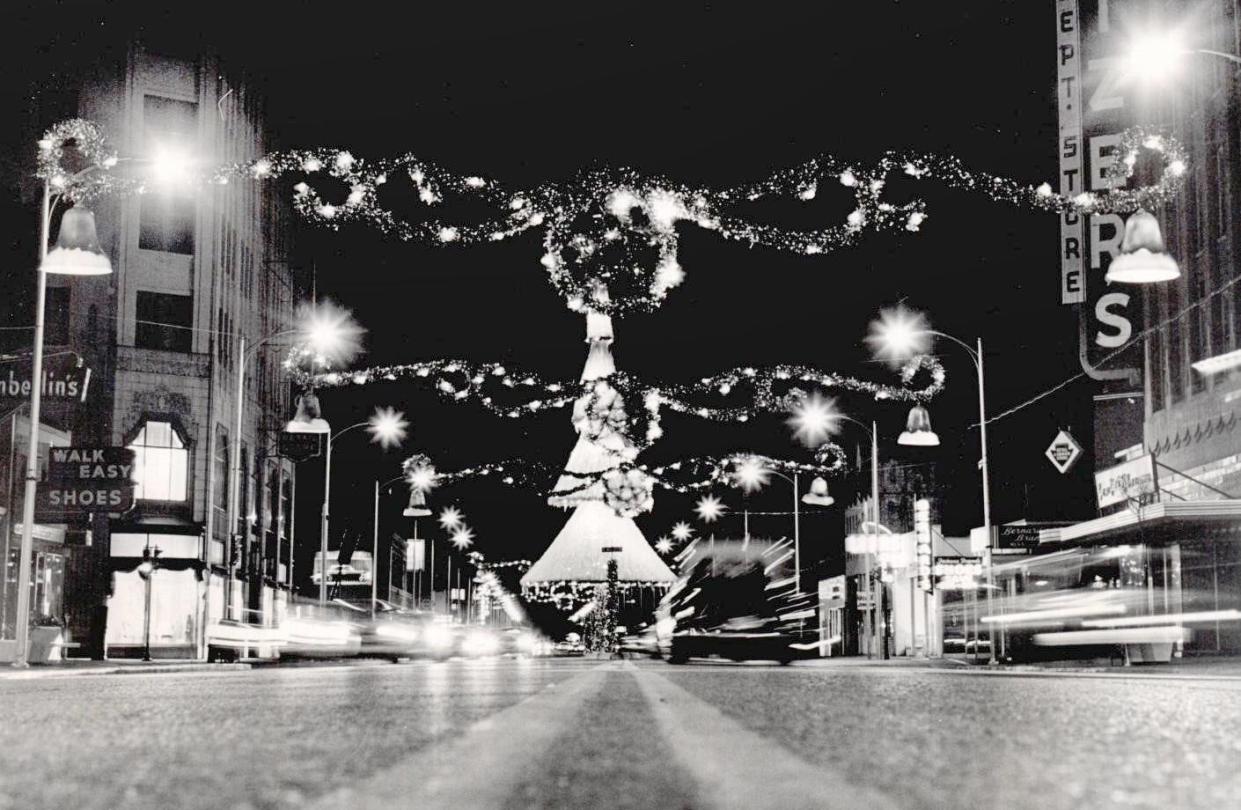 Kizer's Department Store is shown during Christmas season 1962 in downtown Oklahoma City.