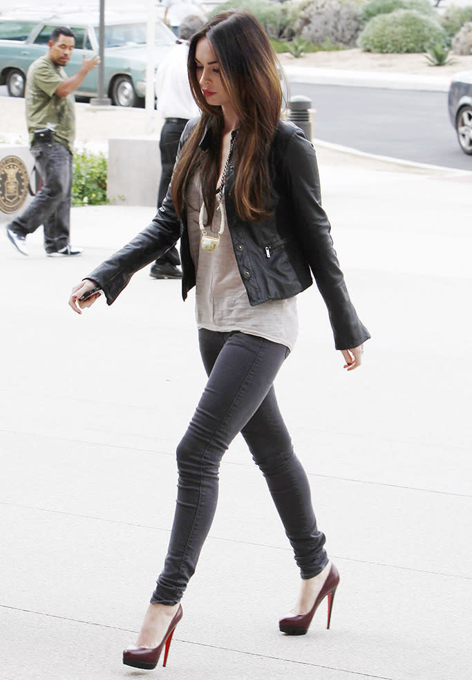 Megan Fox spotted wearing Christian Louboutin platform pumps in Los Angeles in 2011. - Credit: Shutterstock