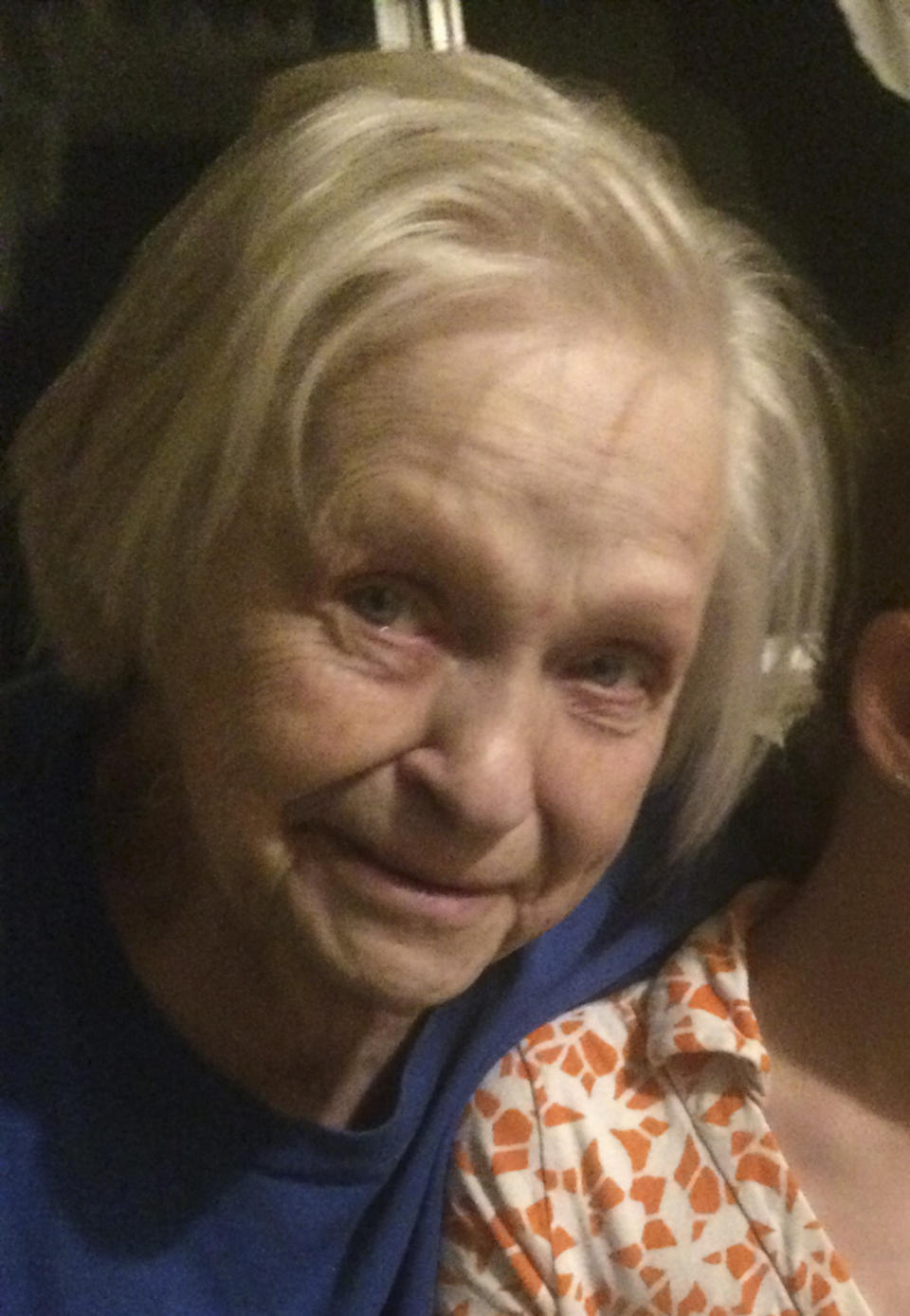 In this undated family photo shows Jean Forsman. A New Hampshire woman says she and her brother are frantically trying to get information about Forsman, their 83-year-old mother, who lives in the California town of Magalia near the devastated town of Paradise. Diane Forsman says Jean Forsman can't walk and is on oxygen. She says: "We're trying to remain hopeful until we get word. We don't know what the outcome will be." (Diane Forsman via AP)