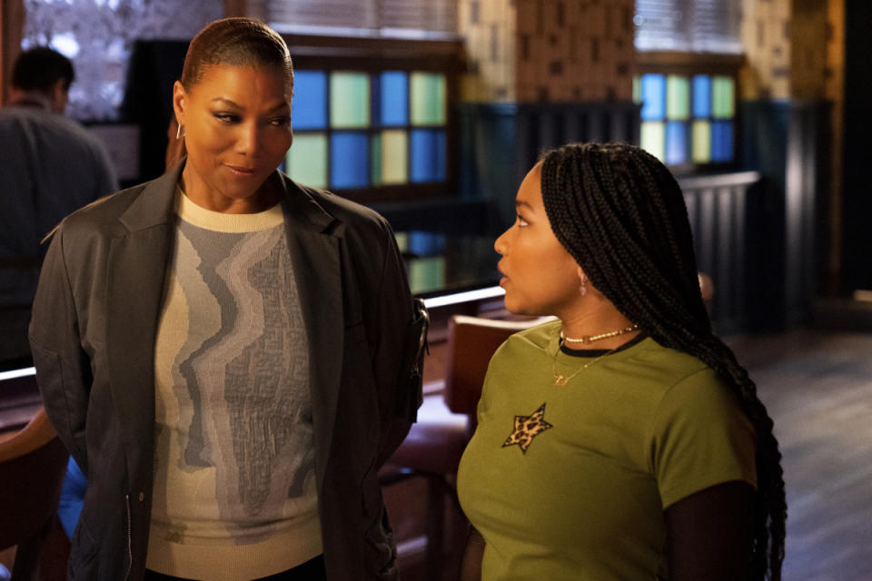 (L-R): Queen Latifah as Robyn McCall and Laya DeLeon Hayes as Delilah. Photo: Michael Greenberg/CBS ©2022 CBS Broadcasting, Inc. All Rights Reserved. - Credit: CBS