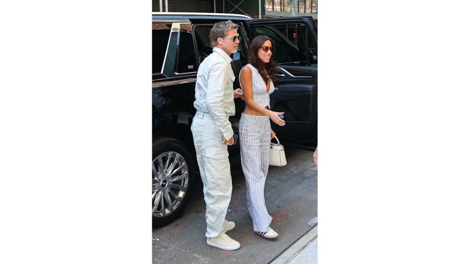 Brad Pitt and Ines de Ramon were pictured together in Chelsea, Manhattan 