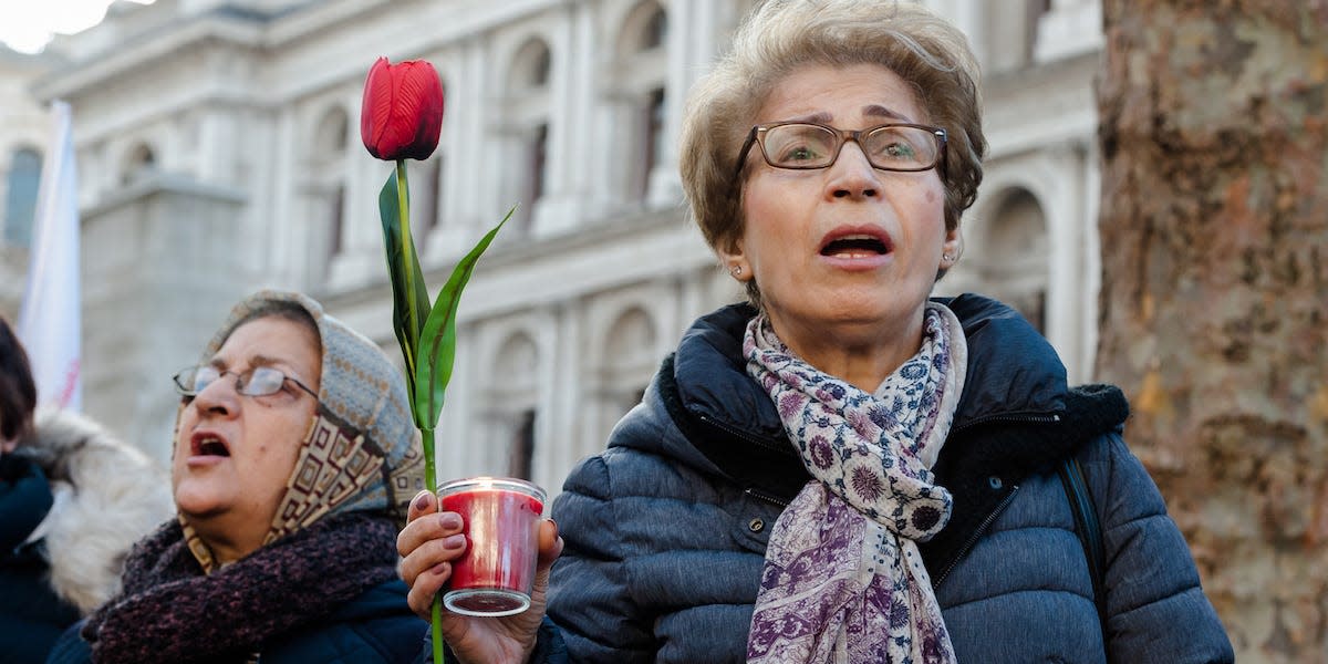 Iran plane crash vigil