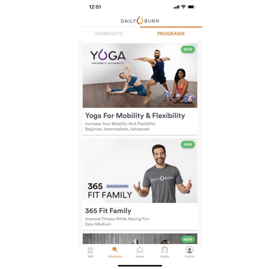 Daily Burn is one of the best known at home workout apps, and features tons of different options for helping you get in shape. (Image: Daily Burn)