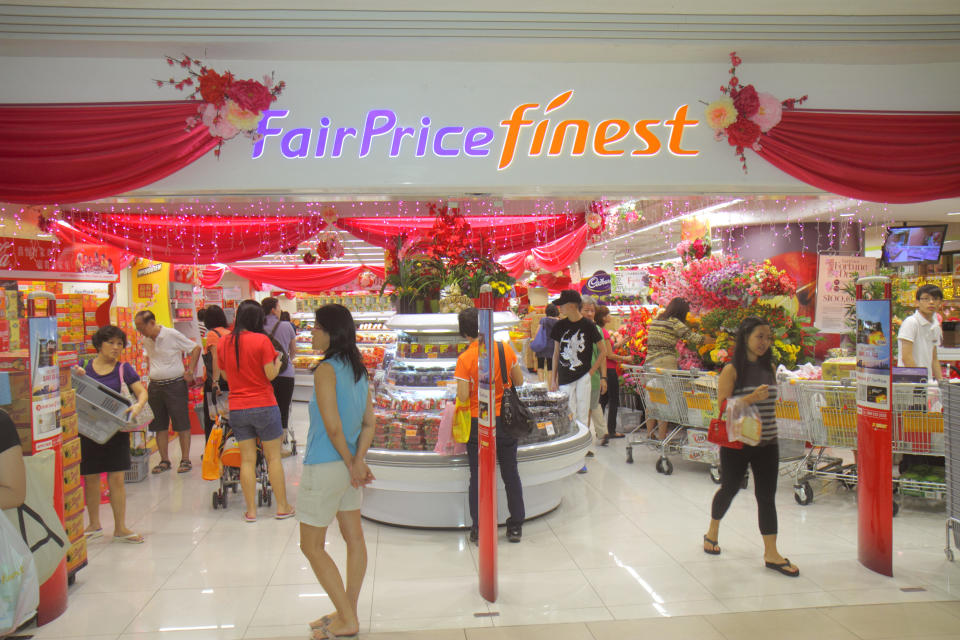 Entrance of FairPrice Finest outlet. 