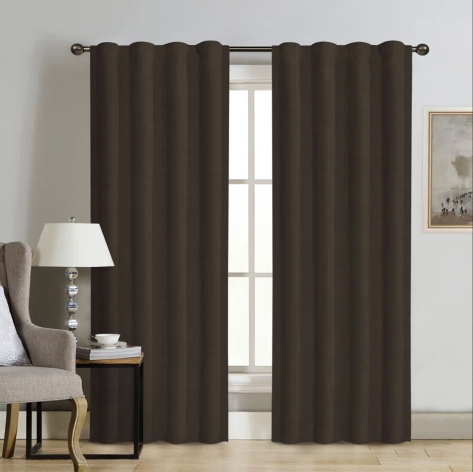 Latitude Run Blackout Velvet Thermal Rod Pocket/Back Tab Single Curtain Panel