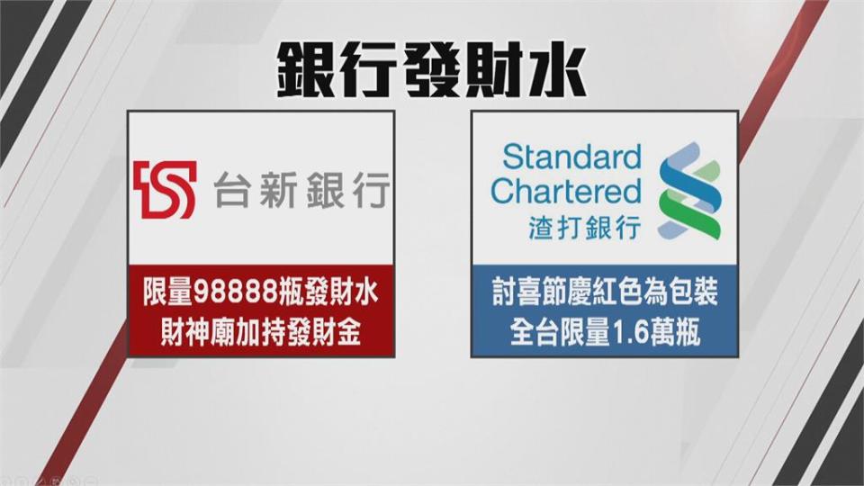 銀行農曆年前送發財水 象徵財運滾滾來