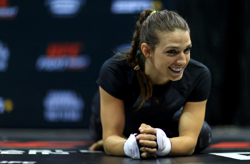 TAMPA, FLORIDA - OCTOBER 09: Mackenzie Dern works out ahead of a fight against Amanda Ribas on October 12th at Yuengling Center on October 09, 2019 in Tampa, Florida. (Photo by Mike Ehrmann/Zuffa LLC/Zuffa LLC)