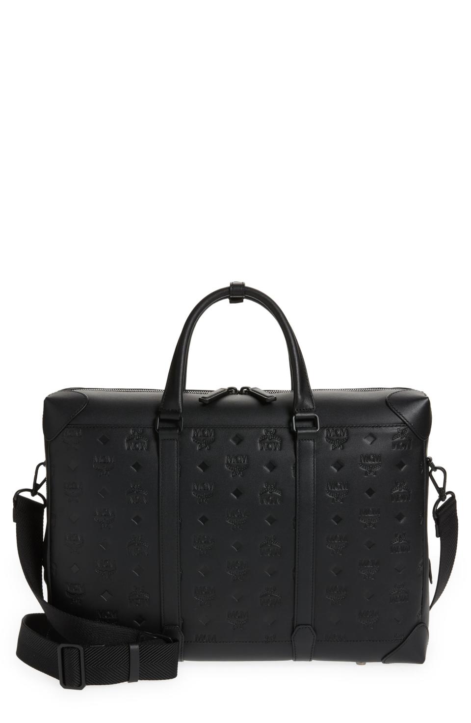 Monograph Water-Resistant Leather Briefcase