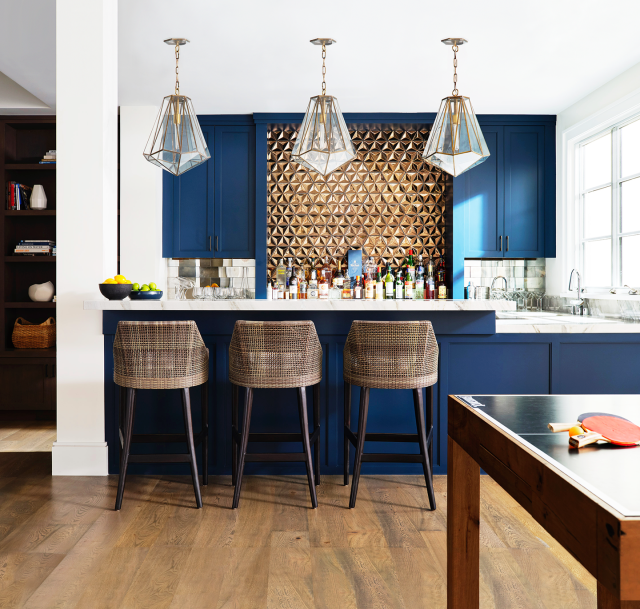 Living Room Wet Bar with Mini Ice Maker - Modern - Living Room