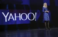 Yahoo CEO Marissa Mayer delivers her keynote address at the annual Consumer Electronics Show (CES) in Las Vegas, Nevada January 7, 2014. REUTERS/Robert Galbraith (UNITED STATES - Tags: BUSINESS SCIENCE TECHNOLOGY ENTERTAINMENT)