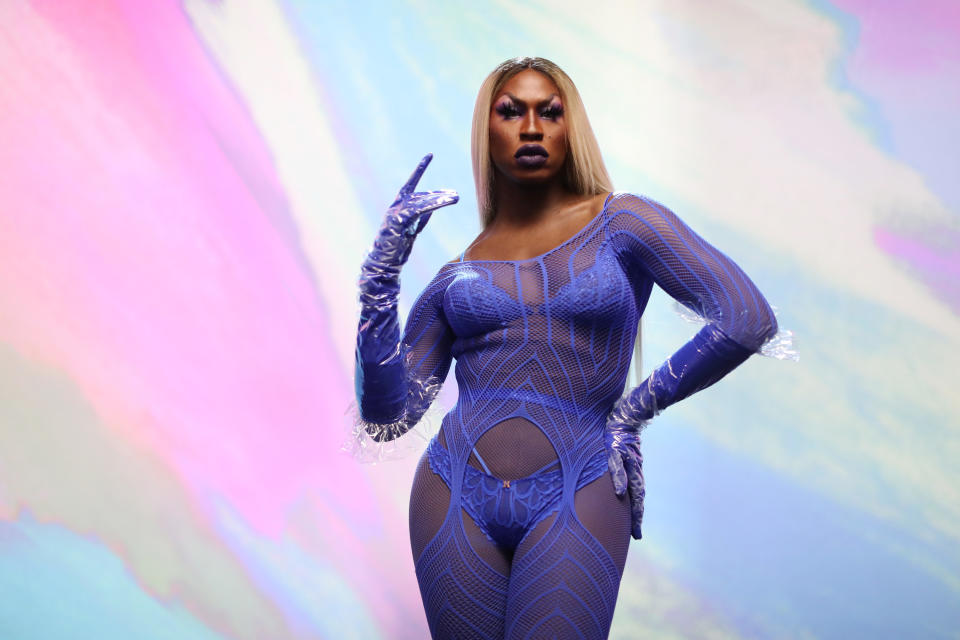 Shea Couleé is seen onstage during Rihanna's Savage X Fenty Show Vol. 2 presented by Amazon Prime Video