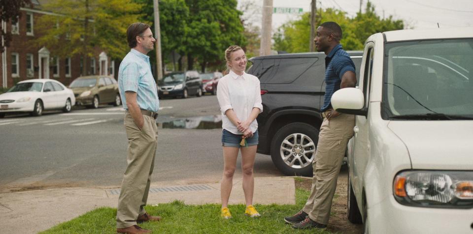 Josh Hamilton, left, Sydney Sweeney and Marchant Davis co-star in 